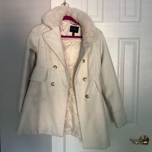 Jessica Simpson Girl’s Fur Pea Coat